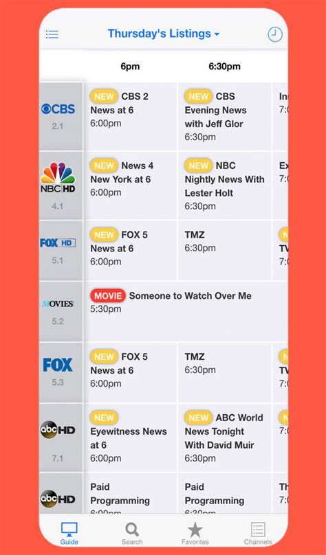 tv guide tonight schedule